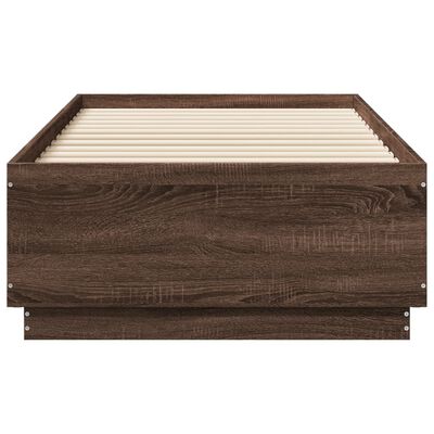 vidaXL Cadre de lit chêne marron 90x190 cm bois d'ingénierie