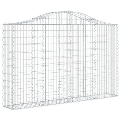 vidaXL Paniers à gabions arqués 3 pcs 200x30x120/140 cm Fer galvanisé