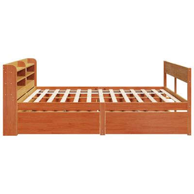 vidaXL Cadre de lit sans matelas cire marron 200x200cm bois pin massif