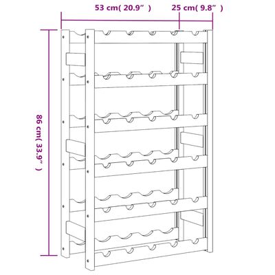 vidaXL Casier à bouteilles pour 30 bouteilles noir bois pin solide