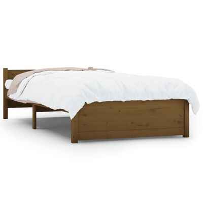 vidaXL Cadre de lit Marron miel Bois massif 75x190 cm Petit simple