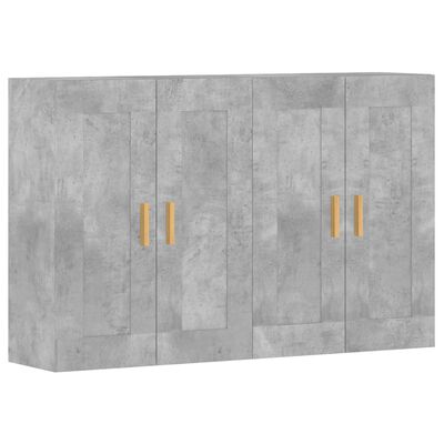 vidaXL Armoires murales 2 pcs gris béton bois d'ingénierie