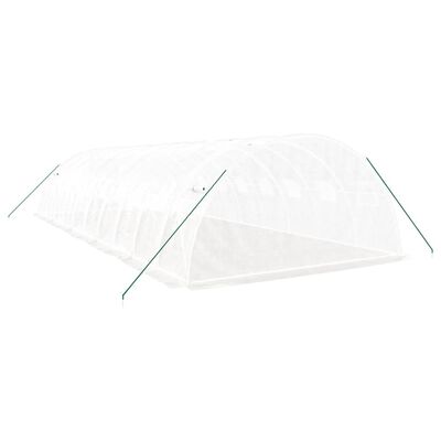 vidaXL Serre avec cadre en acier blanc 40 m² 10x4x2 m