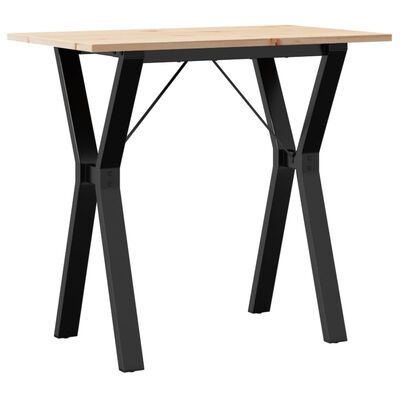 vidaXL Table à manger cadre en Y 80x50x75 cm bois de pin massif fonte