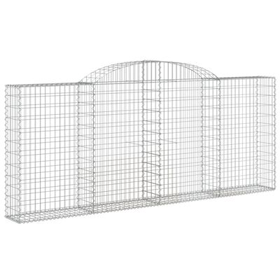 vidaXL Paniers à gabions arqués 3 pcs 300x30x120/140 cm fer galvanisé