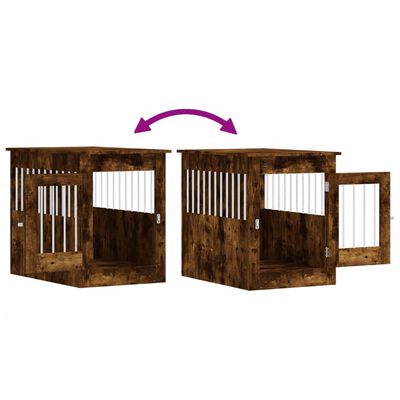 vidaXL Meuble de cage pour chiens chêne fumé 55x80x68 cm