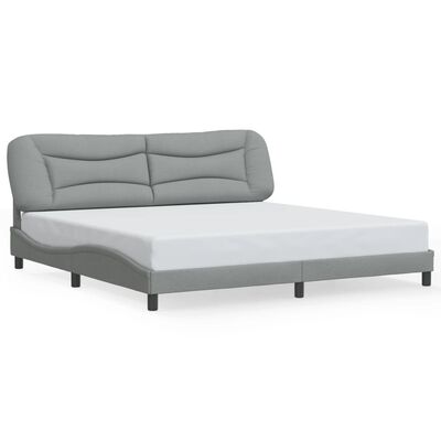 vidaXL Cadre de lit sans matelas gris clair 200x200 cm tissu