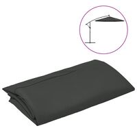 vidaXL Tissu de remplacement pour parasol déporté anthracite 300 cm