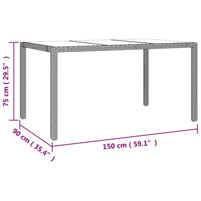 vidaXL Ensemble à manger de jardin coussins 7pcs Noir Résine tressée