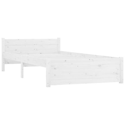 vidaXL Cadre de lit Blanc Bois massif 90x190 cm Simple