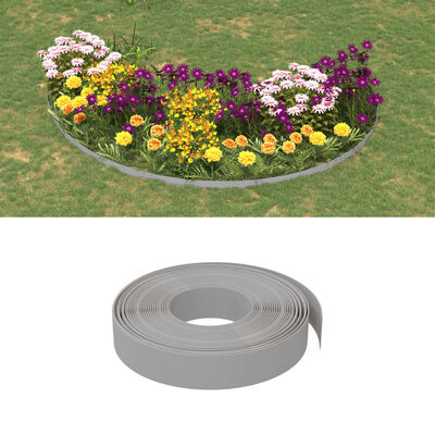 vidaXL Bordures de jardin 4 pcs gris 10 m 10 cm polyéthylène