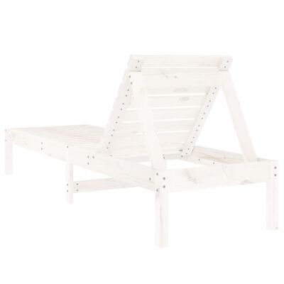 vidaXL Chaise longue blanc 199,5x60x74 cm bois massif de pin