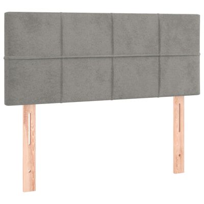 vidaXL Tête de lit à LED Gris clair 90x5x78/88 cm Velours