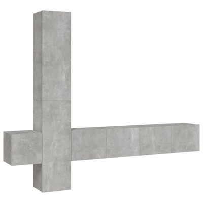 vidaXL Ensemble de meubles TV 5 pcs Gris béton Bois d'ingénierie