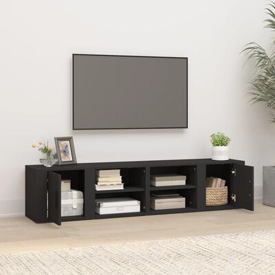 vidaXL Meubles TV 2 pcs Noir 80x31,5x36 cm Bois d'ingénierie