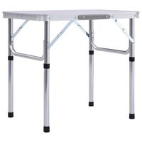 vidaXL Table pliable de camping Blanc Aluminium 60x45 cm