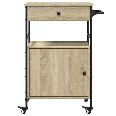 vidaXL Chariot de cuisine chêne sonoma 56x43x89,5 cm bois d'ingénierie