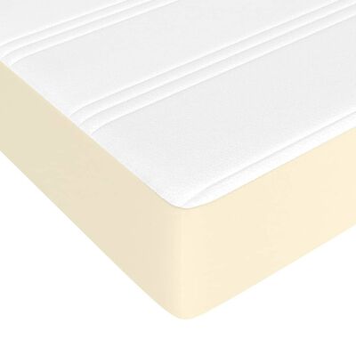 vidaXL Matelas de lit à ressorts ensachés Crème 80x200x20cm Similicuir