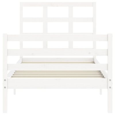 vidaXL Cadre de lit sans matelas blanc 90x200 cm bois massif