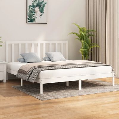 vidaXL Cadre de lit sans matelas blanc 180x200 cm bois massif