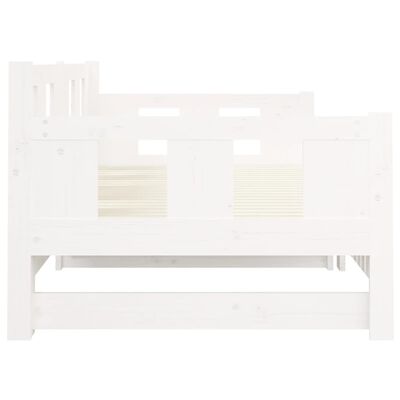 vidaXL Lit coulissant Blanc Bois de pin solide 2x(80x200) cm