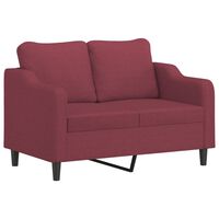 vidaXL Canapé à 2 places Rouge bordeaux 120 cm Tissu