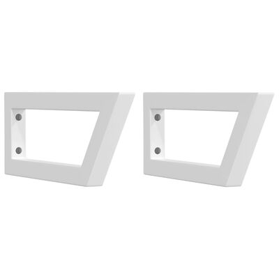 vidaXL Supports d'étagères pour lavabo 2 pcs blanc trapèze acier