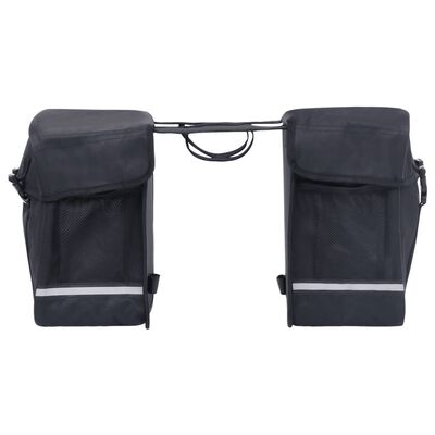 vidaXL Sac de vélo double pour porte-bagages étanche 35 L Noir