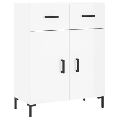 vidaXL Buffet haut Blanc brillant 69,5x34x180 cm Bois d'ingénierie