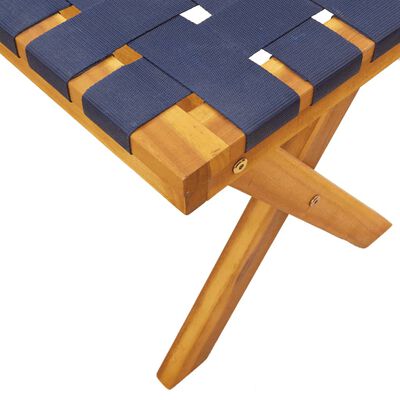 vidaXL Banc de jardin bleu foncé bois massif d'acacia et tissu