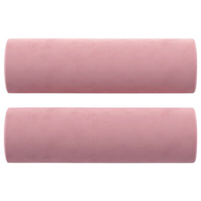 vidaXL Coussins décoratifs lot de 2 Rose Ø15x50 cm Velours