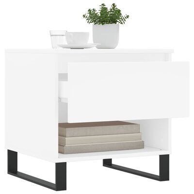 vidaXL Tables basses 2 pcs blanc 50x46x50 cm bois d'ingénierie