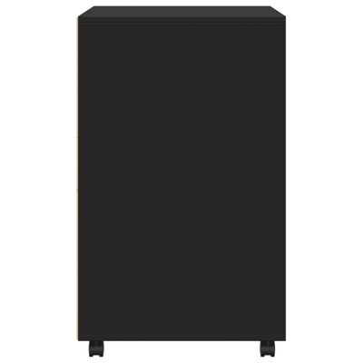 vidaXL Armoire à roulettes noir 60x48x81 cm bois d'ingénierie