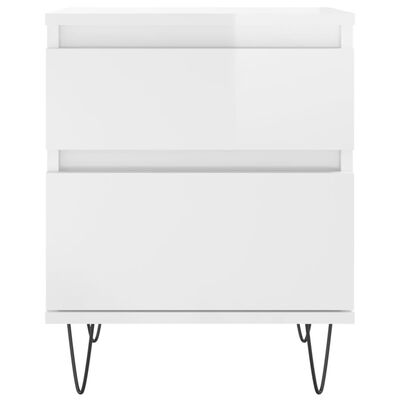 vidaXL Tables de chevet 2 pcs blanc brillant 40x35x50 cm