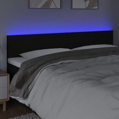 vidaXL Tête de lit à LED Noir 160x5x78/88 cm Tissu