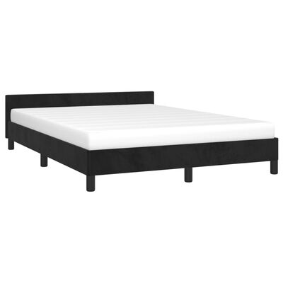 vidaXL Cadre de lit sans matelas noir 140x190 cm velours