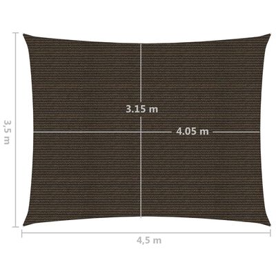 vidaXL Voile d'ombrage 160 g/m² Marron 3,5x4,5 m PEHD