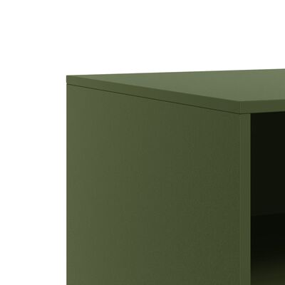 vidaXL Meuble TV vert olive 67x39x44 cm acier