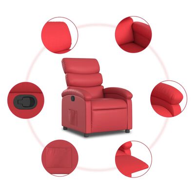 vidaXL Fauteuil inclinable Rouge Similicuir