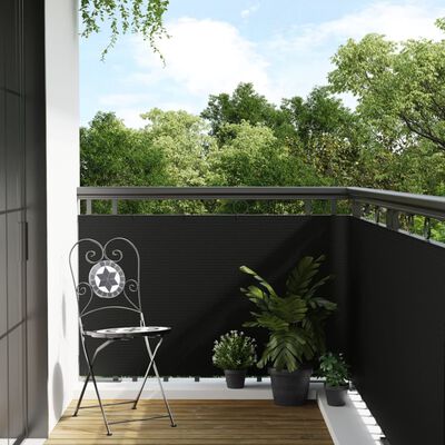 vidaXL Paravent de balcon noir 600x100 cm résine tressée