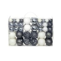 vidaXL Ensemble de boules de Noël 100 pcs 3/4/6 cm Blanc/Gris