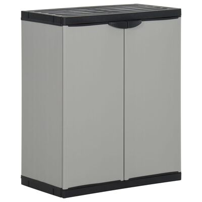 vidaXL Armoire à déchets de jardin Gris et noir 68x40x85 cm PP