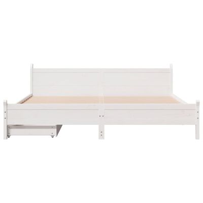 vidaXL Cadre de lit sans matelas blanc 180x200 cm bois massif de pin