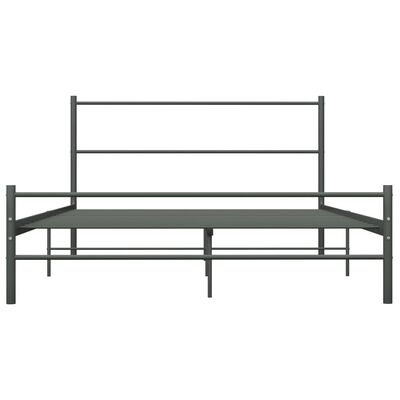 vidaXL Cadre de lit avec tête de lit sans matelas gris 160x200cm métal