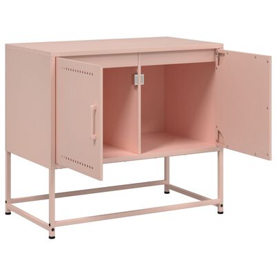 vidaXL Meuble TV rose 68,5x39x60,5 cm acier