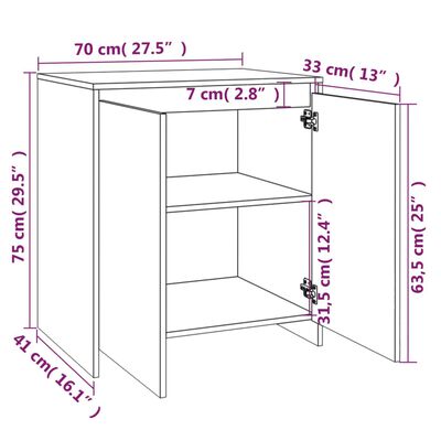 vidaXL Buffet Chêne sonoma 70x41x75 cm Bois d'ingénierie