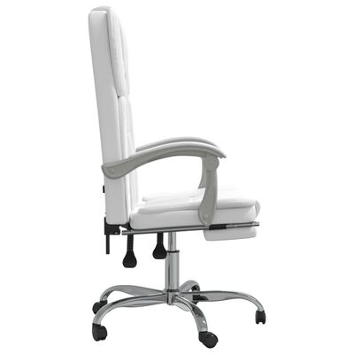 vidaXL Fauteuil inclinable de bureau Blanc Similicuir