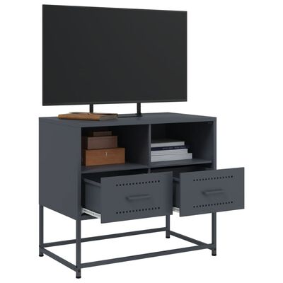 vidaXL Meuble TV anthracite 68x39x60,5 cm acier