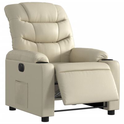 vidaXL Fauteuil inclinable électrique Crème Similicuir