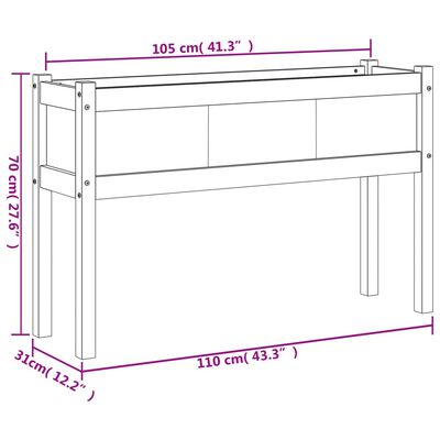 vidaXL Jardinières 2 pcs avec pieds bois massif douglas